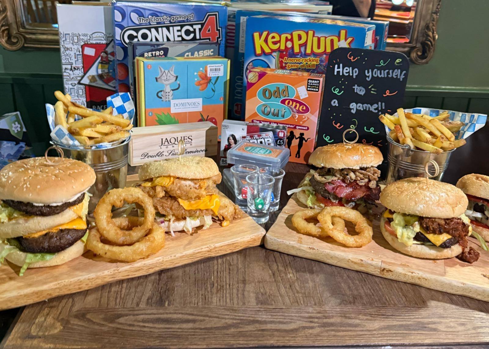 Join us on Wednesday evenings for Burger night with Poker and Games 