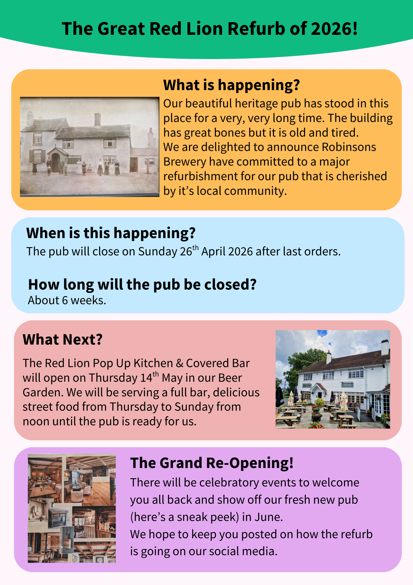 Red Lion Refurbishment Updates