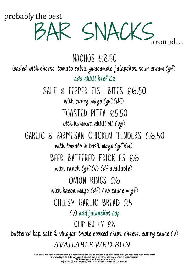 Try our brand new snacks menu! 