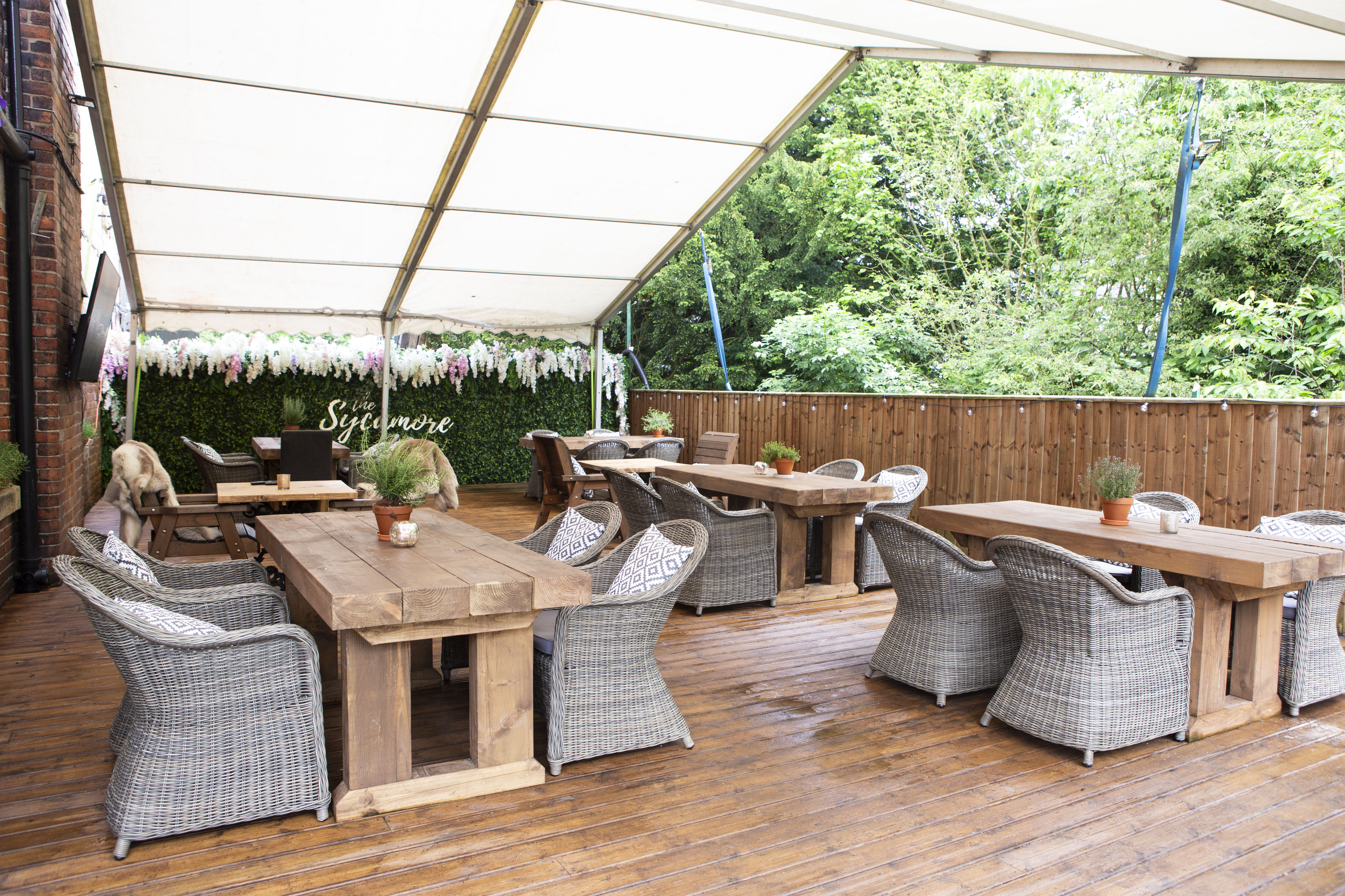 Come and sit in our tranquil covered terrace